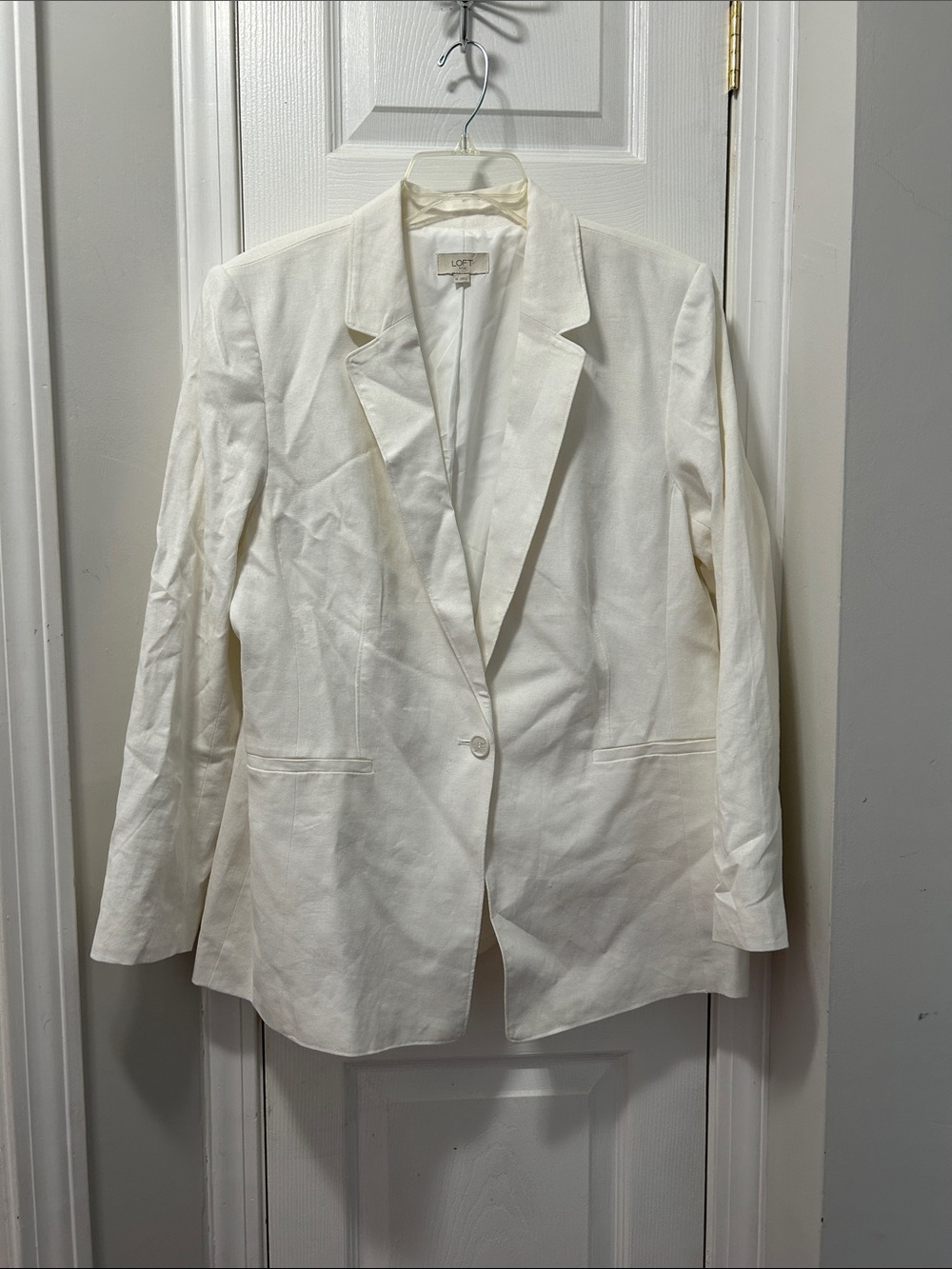 LOFT Cream Single-Button Women's Blazer